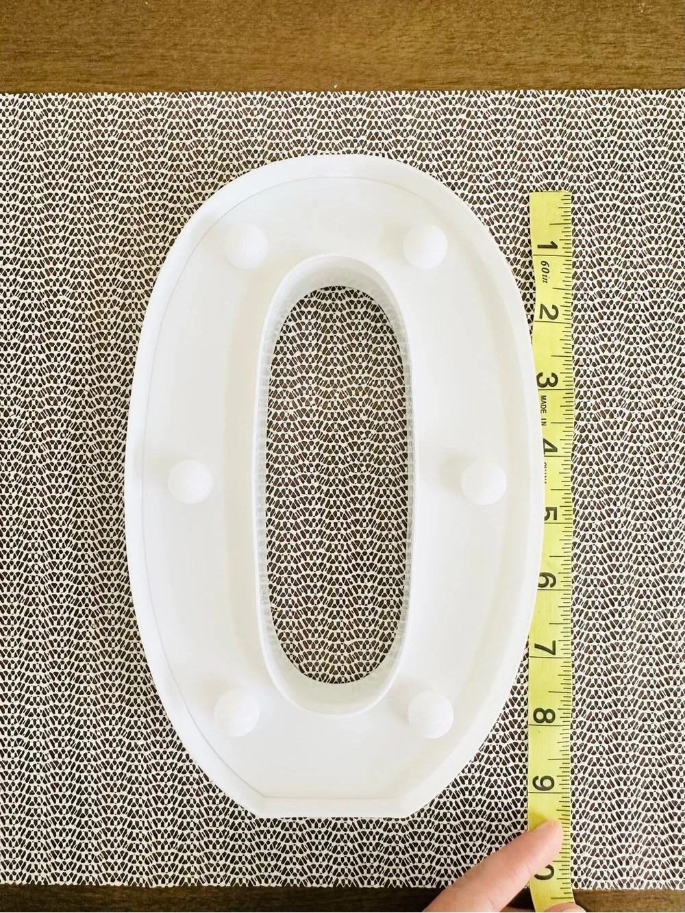 LED Number 0 Lighted Marquee Sign - White with Warm Yellow Bulbs